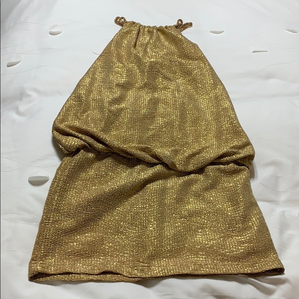 Vintage mini gold dress